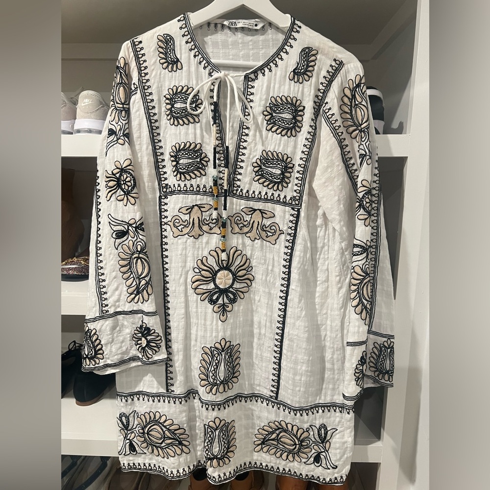 Zara embroidered dress